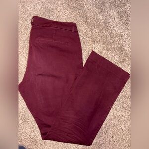 Old Navy High-Rise Pixie Flare Pants in Deep Burgundy